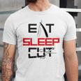 Haircutter Barber Eat Sleep Cut Barbering Graduation Unisex Jersey T-Shirt