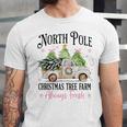 Holiday Scene Nostalgia North Pole Tree Farm Merry Christmas Unisex Jersey T-Shirt
