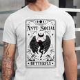 Introvert Apparel Emporium Mothman Tarot Card Antisocial Butterfly Cryptozoologist -Adults Grey Unisex Jersey T-Shirt Introvert Apparel Emporium Mothman Tarot Card Antisocial Butterfly Cryptozoologist -Adults Grey Unisex Jersey T-Shirt