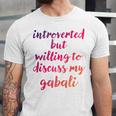 Introverted Willing To Discuss Gabali Introvert Unisex Jersey T-Shirt Introverted Willing To Discuss Gabali Introvert Unisex Jersey T-Shirt