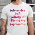 Introverted Willing To Discuss Paperanian Introvert Unisex Jersey T-Shirt