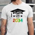 K -12th Grade Hand Prints Space Graduation Class Of 2034 Unisex Jersey T-Shirt