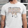 Labor And Delivery Nurse Stethoscope Coquette Bow Graduation Unisex Jersey T-Shirt
