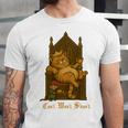 Medieval Cat Sarcastic Queen Lazy King Introvert Kitty Unisex Jersey T-Shirt