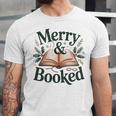 Merry And Booked Holiday Reading Winter Book Lover Premium Tri-Blend Unisex Jersey T-Shirt