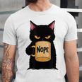 Nope Coffee Cat – Introvert Humor Monday Kitty Unisex Jersey T-Shirt Nope Coffee Cat – Introvert Humor Monday Kitty Unisex Jersey T-Shirt