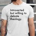 Theology Introvert Christian Conversation Starters Unisex Jersey T-Shirt