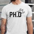 PhD Shirt Phinally Finally Done Graduation Her Unisex Jersey T-Shirt