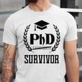 PHD Survivor T-Shirt Graduation Student Teacher For Men Women Kids Unisex Jersey T-Shirt