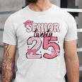 Pink Coquette Bow Senior 2025 Back To School Graduation Girl Unisex Jersey T-Shirt