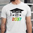 Pre-K -12th Grade Hand Prints Space Graduation Class Of 2037 Unisex Jersey T-Shirt