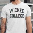 Retro Anti Social WICKED COLLEGE Introvert Stay Away From Me Unisex Jersey T-Shirt