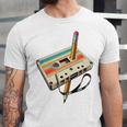 Retro Cassette Tape & Pencil Rewind Nostalgia Party 80s 90s Premium Unisex Jersey T-Shirt