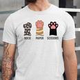 Rock Paper Scissors Hand Game Cute Paw Cat Introvert Unisex Jersey T-Shirt