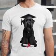 Russian Terrier Dog Graduation Cap Graduate Owner Grad Unisex Jersey T-Shirt