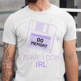 Save Icon IRL Retro Tech Humor Floppy Disk 90s Nostalgia Unisex Jersey T-Shirt