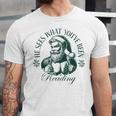 He Sees What You'Ve Been Reading Bookish Christmas Unisex Jersey T-Shirt