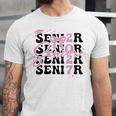 Senior 2027 Class Of 2027 Coquette Pink Bow Graduation 2027 Unisex Jersey T-Shirt
