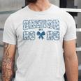 Senior 26 Graduation Class Of 2026 Bow Blue Toile Floral Unisex Jersey T-Shirt