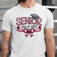 Senior Class Of 2027 Coquette Pink Bow Graduation 2027 Women Unisex Jersey T-Shirt