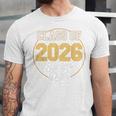 Senior Dad Class Of 2026 Purple Retro Vintage Graduation Unisex Jersey T-Shirt
