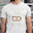 Social Battery Drain I'm So Over It Introvert Homebody Line Raglan Baseball Tee Unisex Jersey T-Shirt