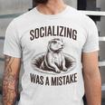Socializing Was a Mistake Prairie Dog Introverts Humor Unisex Jersey T-Shirt Socializing Was a Mistake Prairie Dog Introverts Humor Unisex Jersey T-Shirt