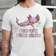 I Tried People I Prefer Axolotl Salamander Introvert Raglan Baseball Tee Unisex Jersey T-Shirt