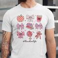 Valentine Teacher Cute Bows Apple Globe Pencil Books Art Unisex Jersey T-Shirt