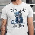 We'Re All Mad Here Cheshire Cat Alice Wonderland Book Kids Unisex Jersey T-Shirt