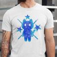 Yk2 Grunge Earthy Blue Cat With Stars Tomboy 90s Nostalgia Premium Tri-Blend Unisex Jersey T-Shirt