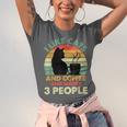 Cats Coffee & 3 People Tee Cute Font Introvert Humor Unisex Jersey T-Shirt Cats Coffee & 3 People Tee Cute Font Introvert Humor Unisex Jersey T-Shirt