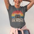 Ew People Retro Vintage Anti Social Cat Introvert Unisex Jersey T-Shirt
