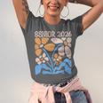 Senior 2026 Retro Groovy Flowers Graduation Unisex Jersey T-Shirt