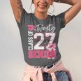 Senior 2027 Class Of 2027 Pink Coquette Bow Graduation Girl Unisex Jersey T-Shirt