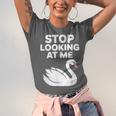 Stop Looking At Me Swan Introvert Humor Unisex Jersey T-Shirt