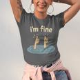 Two Thumbs Up I'm Fine Sarcastic Meme Introvert Humor Unisex Jersey T-Shirt