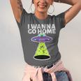 I Wanna Go Home Introvert UFO UAP Flying Saucer Trippy Alien Unisex Jersey T-Shirt