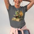 Women's Dragon Bookworm Reading Book Graphic Unisex Jersey T-Shirt