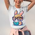 Adorable Book Lover Rabbit With Reading Glasses Cute Premium Unisex Jersey T-Shirt