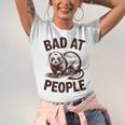 Bad At People Ferret Introvert Saying Slogan Unisex Jersey T-Shirt