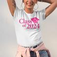 Class Of 2024 Pink For Girls And Women Graduation Unisex Jersey T-Shirt