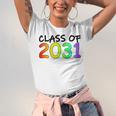Class Of 2031 Pre-K -12th Grade Hand Prints Space Graduation Unisex Jersey T-Shirt