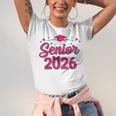 Coquette Pink Bow Senior 2026 Class Of Graduation Unisex Jersey T-Shirt