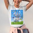 Frutiger Aero Aesthetic Tech Cherry Blossom Fishes Bubbles Raglan Baseball Tee Unisex Jersey T-Shirt