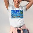 Frutiger Aero Beach Y2k Aesthetic Palm Tree Sand Ocean Premium Unisex Jersey T-Shirt