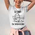 Go Away I'm Introverting Cat Introvert Anxiety Anxious Unisex Jersey T-Shirt