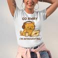 Go Away I'm Introverting Cozy Cat With Laptop And Coffee Unisex Jersey T-Shirt Go Away I'm Introverting Cozy Cat With Laptop And Coffee Unisex Jersey T-Shirt