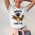 Hoot I Did It Grad Owl Holding Graduation Diploma Congrats Unisex Jersey T-Shirt