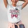 Senior Class Of 2027 Coquette Pink Bow Graduation 2027 Girls Unisex Jersey T-Shirt